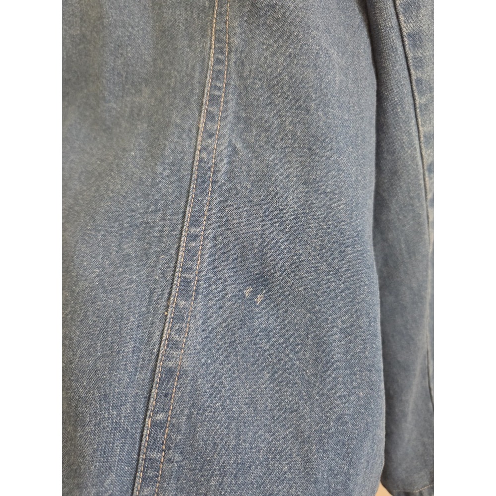 Denim & Co Blue Denim Blazer Jacket Women's Large Cotton Button Front Pockets - Picture 11 of 15